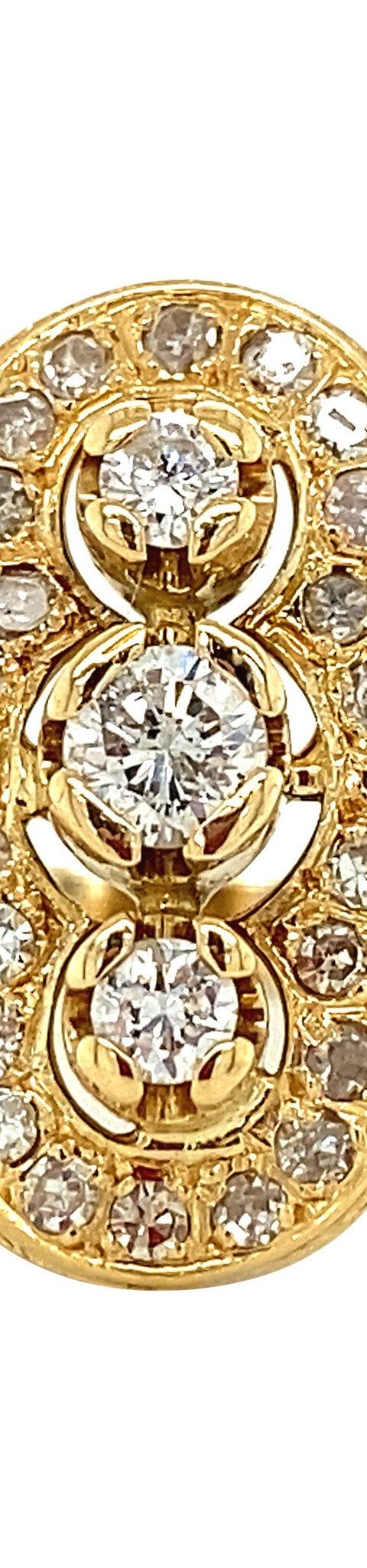 Vintage 18K Gold Princess Ring with Diamond